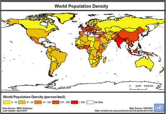 population density map of togo. United Nations Statistics