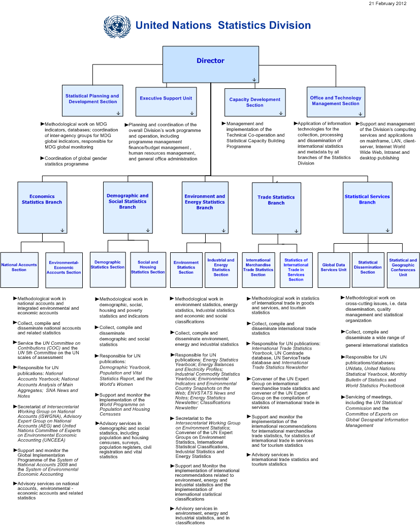 United Nations Statistics Division Organizational Chart